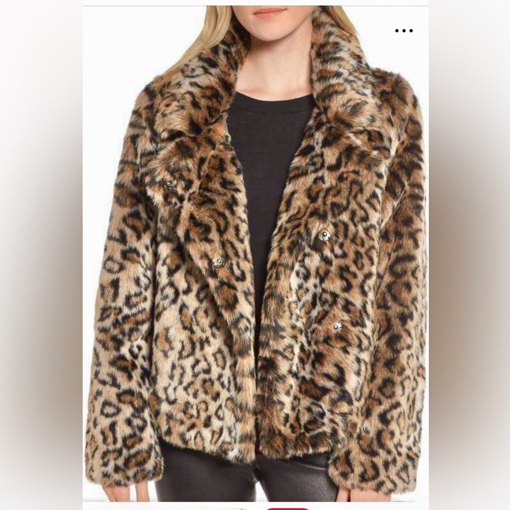 Sam Edelman faux fur modacrylic leopard jacket